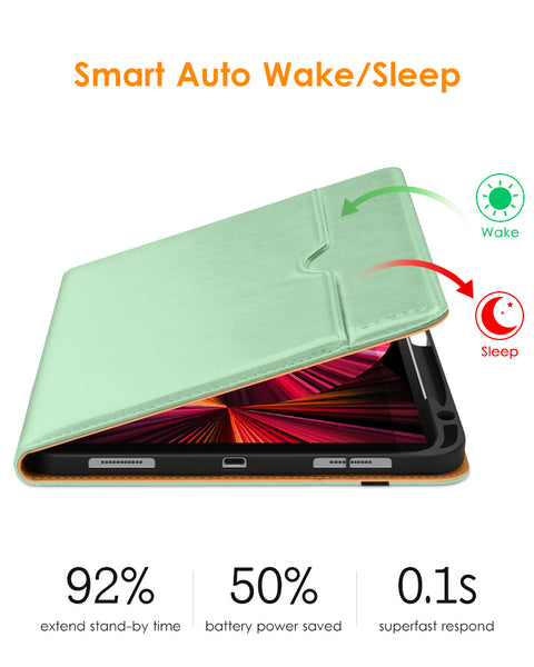 DTTO Case for iPad Pro 11 Inch 4th/3rd/2nd/1st Generation 2022/2021/2020/2018,Premium PU Leather Folio Stand Cover with Hand Strap,Fit iPad Air 4/5 - Auto Wake/Sleep,Multiple Viewing Angles, Brown