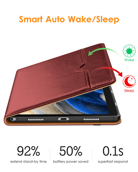 DTTO for Samsung Galaxy Tab A8 10.5 inch Case 2022, Premium Leather Business Folio Stand Cover with Built-in Hand Strap for Samsung Galaxy Tab A8 10.5’’ 2022 Model [SM-X200/X205/X207], Black