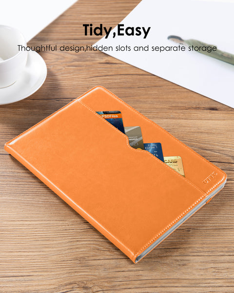 DTTO for iPad 9.7 Inch 5th/6th Generation 2018/2017 Case with Apple Pencil Holder, Premium Leather Folio Stand Cover Case for Apple iPad 9.7 inch, Also Fit iPad Pro 9.7/Air 2/Air - Black