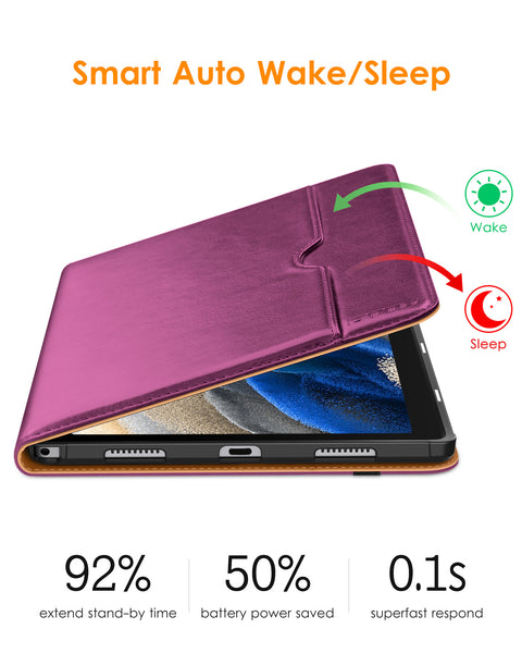 DTTO for Samsung Galaxy Tab A8 10.5 inch Case 2022, Premium Leather Business Folio Stand Cover with Built-in Hand Strap for Samsung Galaxy Tab A8 10.5’’ 2022 Model [SM-X200/X205/X207], Black