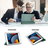 DTTO for iPad 9th/8th/7th Generation 10.2 inch 2021/2020/2019 Case, Premium Silk Pattern Slim Trifold Stand Cover - Lightweight Smart Auto Wake/Sleep Shell with Protective Hard Back, Matcha Green