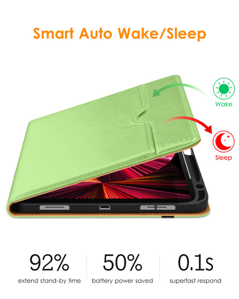 DTTO Case for iPad Pro 11 Inch 4th/3rd/2nd/1st Generation 2022/2021/2020/2018,Premium PU Leather Folio Stand Cover with Hand Strap,Fit iPad Air 4/5 - Auto Wake/Sleep,Multiple Viewing Angles, Brown