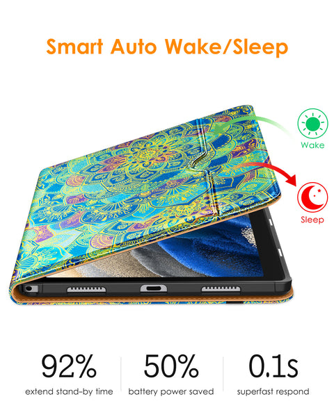 DTTO for Samsung Galaxy Tab A8 10.5 inch Case 2022, Premium Leather Business Folio Stand Cover with Built-in Hand Strap for Samsung Galaxy Tab A8 10.5’’ 2022 Model [SM-X200/X205/X207], Black