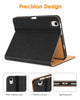 DTTO New iPad Mini 6th Generation Case 8.3 Inch 2021, Premium Leather Business Folio Stand Cover with Built-in Apple Pencil Holder-Auto Wake/Sleep and Multiple Viewing Angles-Black