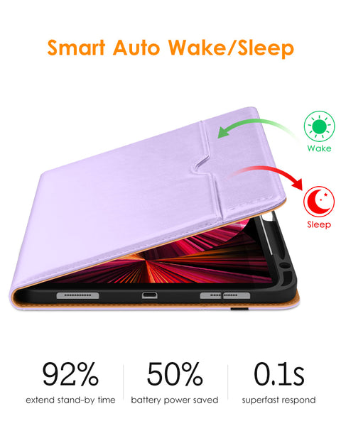 DTTO Case for iPad Pro 11 Inch 4th/3rd/2nd/1st Generation 2022/2021/2020/2018,Premium PU Leather Folio Stand Cover with Hand Strap,Fit iPad Air 4/5 - Auto Wake/Sleep,Multiple Viewing Angles, Brown