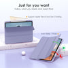 DTTOCASE iPad Pro 12.9 Case 6th / 5th / 4th / 3rd Generation 2022/2021 / 2020/2018,12.9 inch Clear Back Cover[Built-in Pencil Holder,Auto Sleep/Wake,Camera Protection] for iPad Pro-Blue Purple