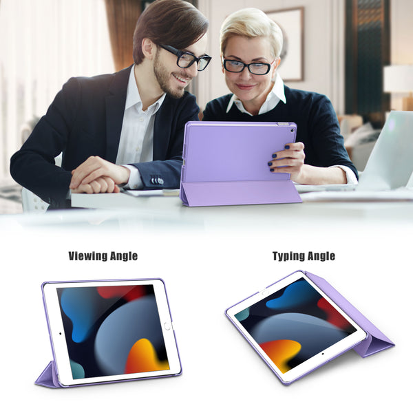 DTTO for iPad 9th/8th/7th Generation 10.2 inch 2021/2020/2019 Case, Premium Silk Pattern Slim Trifold Stand Cover - Lightweight Smart Auto Wake/Sleep Shell with Protective Hard Back, Matcha Green