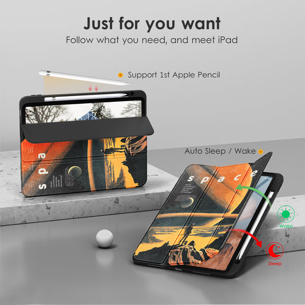 DTTOCASE iPad 10th Generation Case 2022, iPad 10.9 Inch Case with Clear Transparent Back and TPU Shockproof Frame Cover [Built-in Pencil Holder, Support Auto Sleep/Wake] -Watermelon