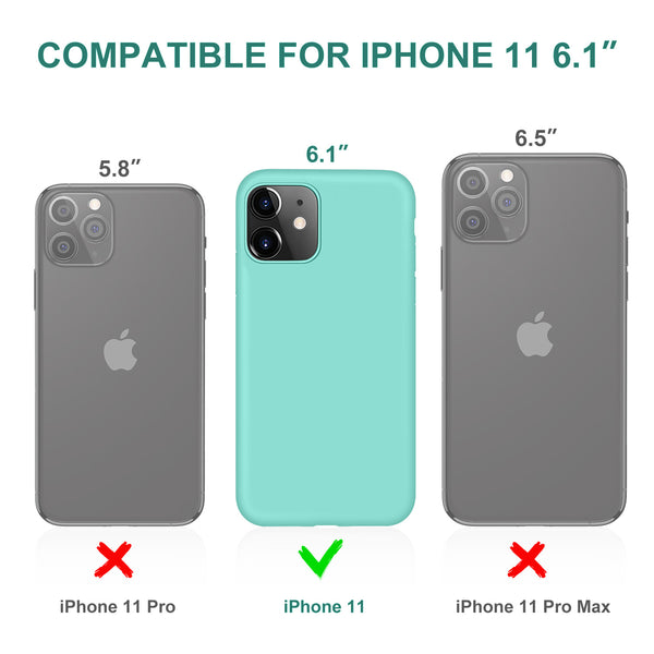 DTTO Compatible with iPhone 11 Case, [Romance Series] Full Covered Silicone Cover [Enhanced Camera and Screen Protection] with Honeycomb Grid Pattern Cushion for iPhone 11 6.1” 2019, Mint Green