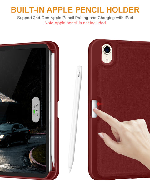 DTTO Case for iPad Mini 6th Gen 8.3 Inch 2021 with Pencil Holder, Multi - Angle Magnetic Standing Cover with TPU Back Shell [Auto Wake/Sleep], Black