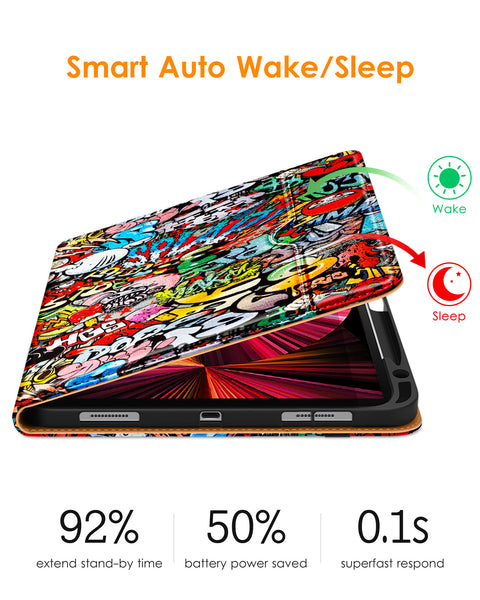 DTTO Case for iPad Pro 11 Inch 4th/3rd/2nd/1st Generation 2022/2021/2020/2018,Premium PU Leather Folio Stand Cover with Hand Strap,Fit iPad Air 4/5 - Auto Wake/Sleep,Multiple Viewing Angles, Brown