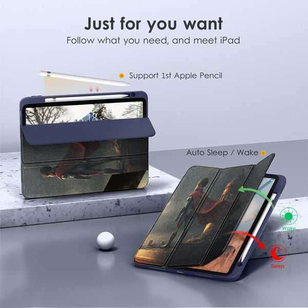 DTTOCASE iPad 10th Generation Case 2022, iPad 10.9 Inch Case with Clear Transparent Back and TPU Shockproof Frame Cover [Built-in Pencil Holder, Support Auto Sleep/Wake] -Watermelon