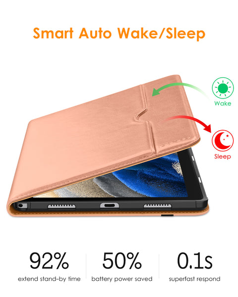 DTTO for Samsung Galaxy Tab A8 10.5 inch Case 2022, Premium Leather Business Folio Stand Cover with Built-in Hand Strap for Samsung Galaxy Tab A8 10.5’’ 2022 Model [SM-X200/X205/X207], Black