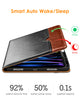 DTTO iPad Pro 12.9 6th / 5th / 4th / 3rd Generation Case 2022/2021/2020/2018, Premium Leather Folio Stand Cover with Built-in Apple Pencil Holder -Auto Wake/Sleep and Multi Viewing Angles,Brown