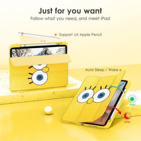 DTTOCASE iPad 10th Generation Case 2022, iPad 10.9 Inch Case with Clear Transparent Back and TPU Shockproof Frame Cover [Built-in Pencil Holder, Support Auto Sleep/Wake] -Black