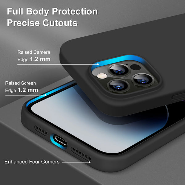 DTTO Compatible with iPhone 14 Pro Max Case, Ultra Slim Soft Premium Liquid Silicone [Military Grade Drop Protection] Full-Body Protective Bumper Phone Case for iPhone 14 Pro Max 6.7"(2022)- Orange