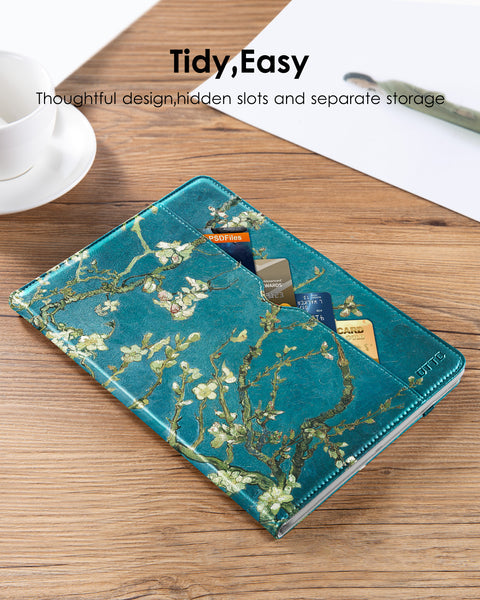 DTTO for iPad 9.7 Inch 5th/6th Generation 2018/2017 Case with Apple Pencil Holder, Premium Leather Folio Stand Cover Case for Apple iPad 9.7 inch, Also Fit iPad Pro 9.7/Air 2/Air - Black