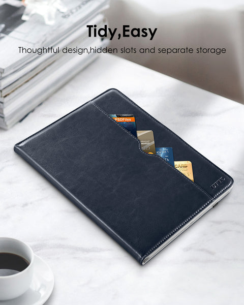 DTTO iPad Mini 4 Case, Premium Leather Folio Stand Cover Case with Multi-Angle Viewing and Auto Wake-Sleep Function, Front Pocket for Apple iPad Mini 4 - Brown