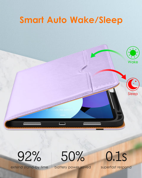 DTTO iPad Air 5th Generation Case (2022) / iPad Air 4th Generation Case (2020) 10.9 Inch, Premium Leather Business Folio Stand Cover with Pencil Holder [2nd Pencil Charging] for iPad Air 5/4, Brown