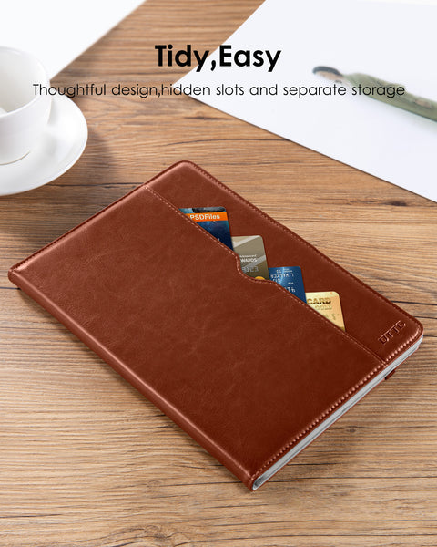 DTTO for iPad 9.7 Inch 5th/6th Generation 2018/2017 Case with Apple Pencil Holder, Premium Leather Folio Stand Cover Case for Apple iPad 9.7 inch, Also Fit iPad Pro 9.7/Air 2/Air - Black