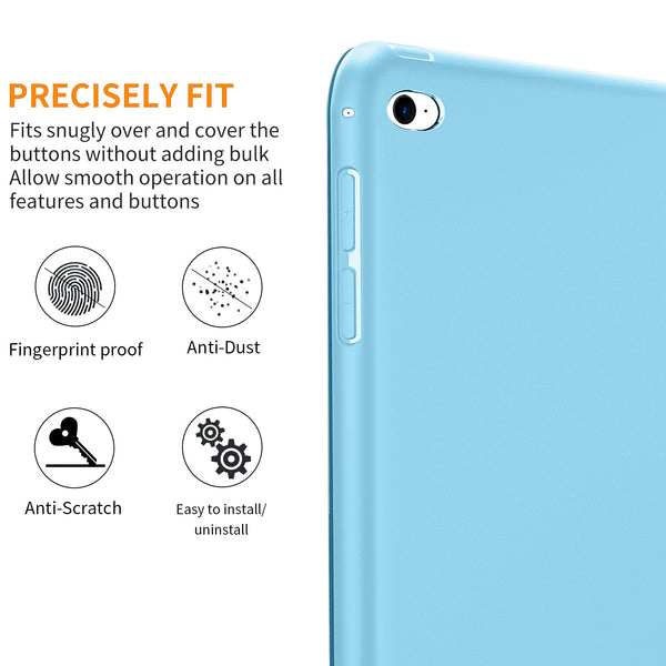 DTTO Case for iPad Mini 4,(Not Compatible with Mini 5th Generation 2019) Ultra Slim Lightweight Smart Case Trifold Stand with Flexible Soft TPU Back Cover for iPad mini4[Auto Sleep/Wake],Navy Blue