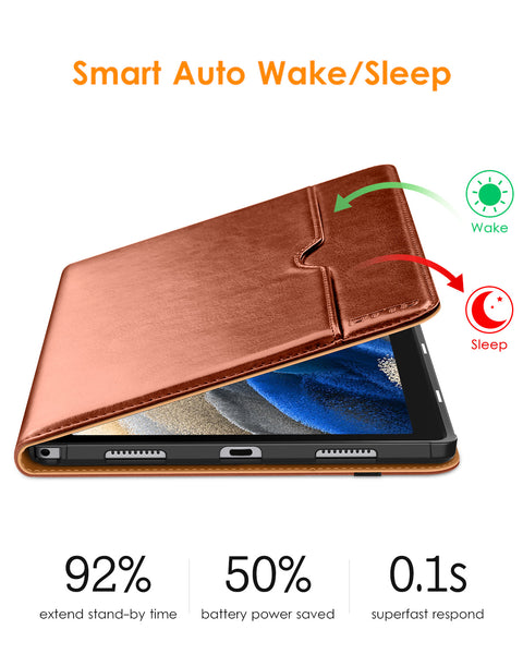 DTTO for Samsung Galaxy Tab A8 10.5 inch Case 2022, Premium Leather Business Folio Stand Cover with Built-in Hand Strap for Samsung Galaxy Tab A8 10.5’’ 2022 Model [SM-X200/X205/X207], Black