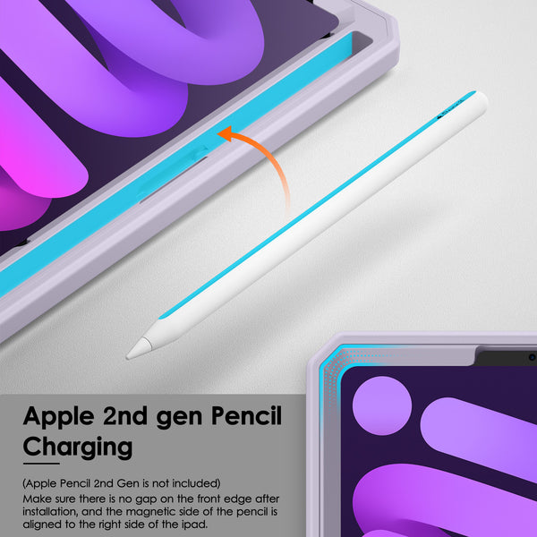 DTTO Shockproof Case for iPad Mini 6 2021, Dual Layer Full Body Tough Rugged Stand Cover Case, Built-in Screen Protector and Pencil Holder for iPad Mini 6 8.3 inch 2021 Release, Deep Black