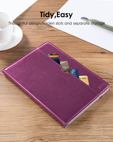 DTTO for iPad 9.7 Inch 5th/6th Generation 2018/2017 Case with Apple Pencil Holder, Premium Leather Folio Stand Cover Case for Apple iPad 9.7 inch, Also Fit iPad Pro 9.7/Air 2/Air - Black