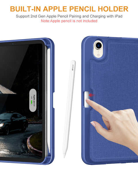 DTTO Case for iPad Mini 6th Gen 8.3 Inch 2021 with Pencil Holder, Multi - Angle Magnetic Standing Cover with TPU Back Shell [Auto Wake/Sleep], Black