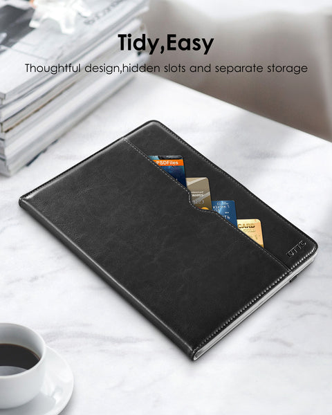 DTTO iPad Mini 4 Case, Premium Leather Folio Stand Cover Case with Multi-Angle Viewing and Auto Wake-Sleep Function, Front Pocket for Apple iPad Mini 4 - Brown