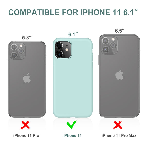 DTTO Compatible with iPhone 11 Case, [Romance Series] Full Covered Silicone Cover [Enhanced Camera and Screen Protection] with Honeycomb Grid Pattern Cushion for iPhone 11 6.1” 2019, Mint Green