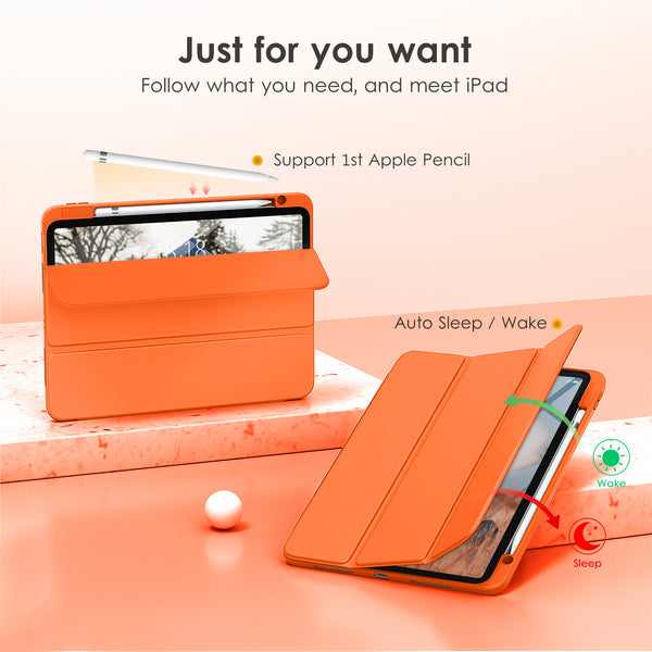 DTTOCASE iPad 10th Generation Case 2022, iPad 10.9 Inch Case with Clear Transparent Back and TPU Shockproof Frame Cover [Built-in Pencil Holder, Support Auto Sleep/Wake] -Watermelon