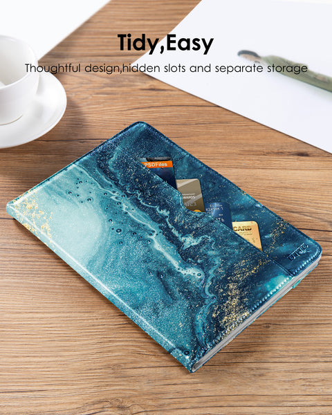 DTTO for iPad 9.7 Inch 5th/6th Generation 2018/2017 Case with Apple Pencil Holder, Premium Leather Folio Stand Cover Case for Apple iPad 9.7 inch, Also Fit iPad Pro 9.7/Air 2/Air - Black