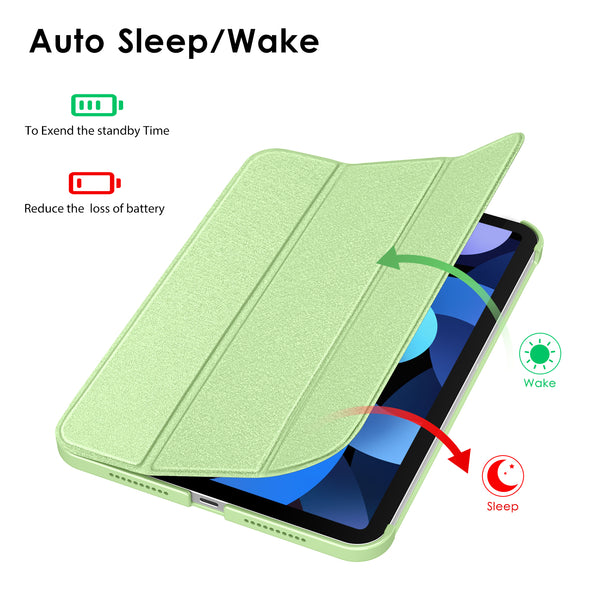 DTTO iPad Air Case 5th / 4th Generation 10.9 Inch, Hard Back, Sparkled and Sheen Front Cover for iPad Air 10.9" 5th / 4th Gen 2022 2020, Support 2nd Gen Pencil, Auto Sleep/Wake - Snow Blue