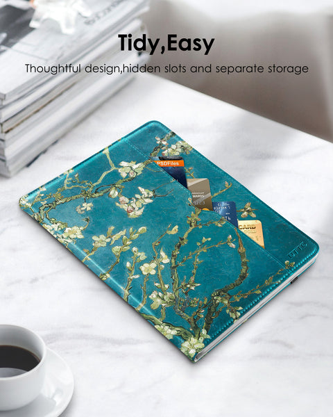 DTTO iPad Mini 1 2 3 Case, Premium Leather Folio Stand Cover Case with Multi-Angle Viewing and Auto Wake-Sleep Function, Front Pocket for Apple iPad Mini 1/Mini 2/Mini 3 - Brown