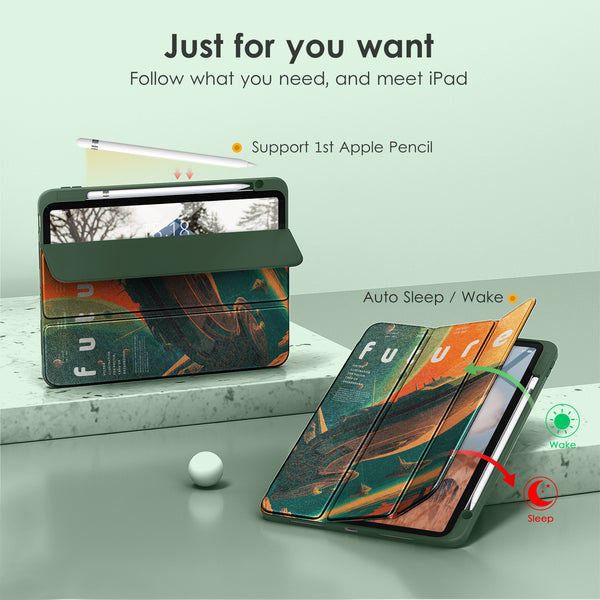 DTTOCASE iPad 10th Generation Case 2022, iPad 10.9 Inch Case with Clear Transparent Back and TPU Shockproof Frame Cover [Built-in Pencil Holder, Support Auto Sleep/Wake] -Watermelon