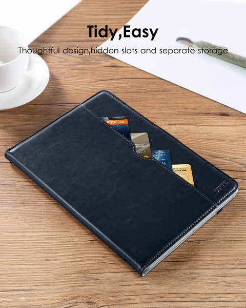 DTTO for iPad 9.7 Inch 5th/6th Generation 2018/2017 Case with Apple Pencil Holder, Premium Leather Folio Stand Cover Case for Apple iPad 9.7 inch, Also Fit iPad Pro 9.7/Air 2/Air - Black