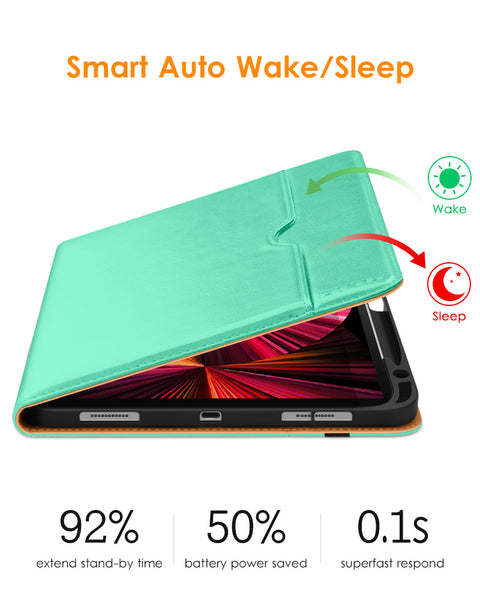 DTTO Case for iPad Pro 11 Inch 4th/3rd/2nd/1st Generation 2022/2021/2020/2018,Premium PU Leather Folio Stand Cover with Hand Strap,Fit iPad Air 4/5 - Auto Wake/Sleep,Multiple Viewing Angles, Brown