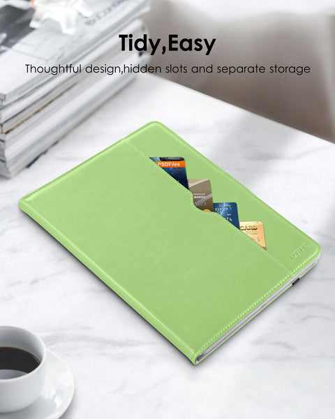 DTTO iPad Mini 1 2 3 Case, Premium Leather Folio Stand Cover Case with Multi-Angle Viewing and Auto Wake-Sleep Function, Front Pocket for Apple iPad Mini 1/Mini 2/Mini 3 - Brown