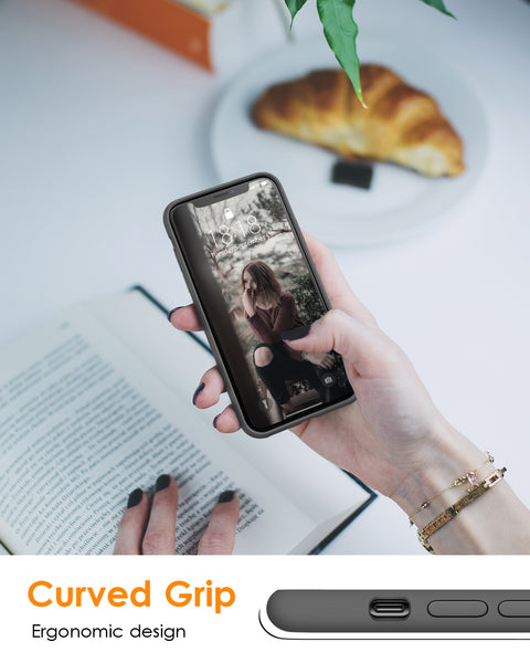 DTTO Compatible with iPhone XR Case, [Romance Series] Silicone Case with Hybrid Protection for iPhone XR 6.1 Inch - Black