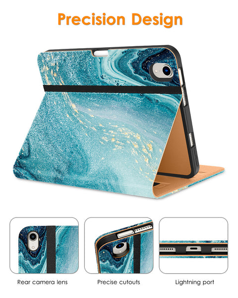 DTTO New iPad Mini 6th Generation Case 8.3 Inch 2021, Premium Leather Business Folio Stand Cover with Built-in Apple Pencil Holder-Auto Wake/Sleep and Multiple Viewing Angles-Black