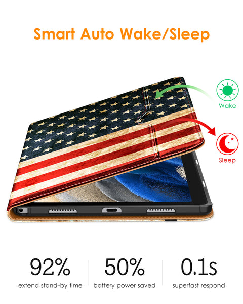 DTTO for Samsung Galaxy Tab A8 10.5 inch Case 2022, Premium Leather Business Folio Stand Cover with Built-in Hand Strap for Samsung Galaxy Tab A8 10.5’’ 2022 Model [SM-X200/X205/X207], Black