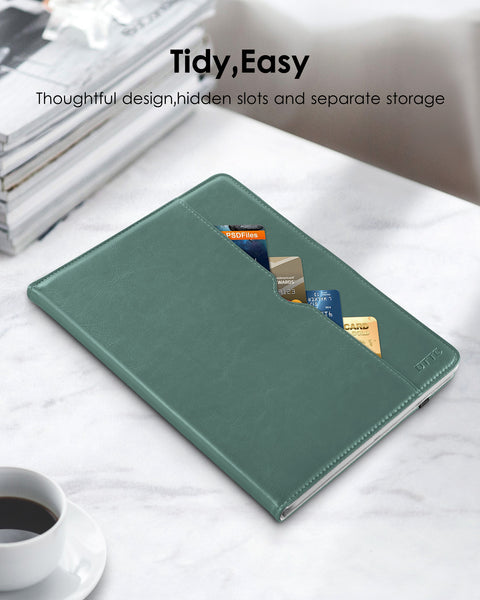 DTTO iPad Mini 4 Case, Premium Leather Folio Stand Cover Case with Multi-Angle Viewing and Auto Wake-Sleep Function, Front Pocket for Apple iPad Mini 4 - Brown