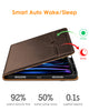 DTTO iPad Pro 12.9 6th / 5th / 4th / 3rd Generation Case 2022/2021/2020/2018, Premium Leather Folio Stand Cover with Built-in Apple Pencil Holder -Auto Wake/Sleep and Multi Viewing Angles,Brown