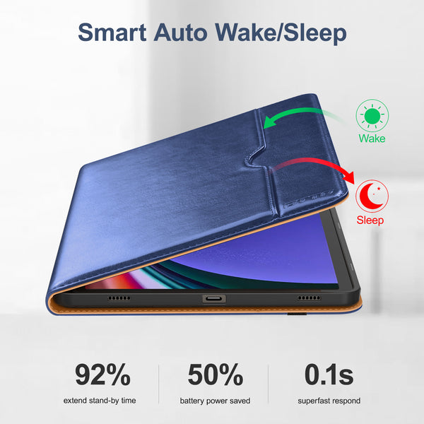 DTTO for Samsung Galaxy Tab S9 11 inch Case 2023 Release [SM-X710/X716B/X718U], Premium Leather Business Folio Stand Cover with S-Pen Holder, Auto Sleep/Wake for Galaxy Tab S9 11" Tablet, Black