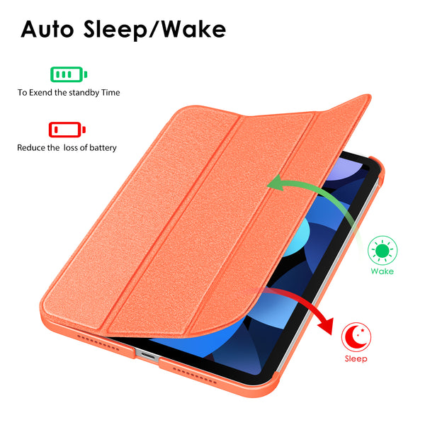 DTTO iPad Air Case 5th / 4th Generation 10.9 Inch, Hard Back, Sparkled and Sheen Front Cover for iPad Air 10.9" 5th / 4th Gen 2022 2020, Support 2nd Gen Pencil, Auto Sleep/Wake - Snow Blue