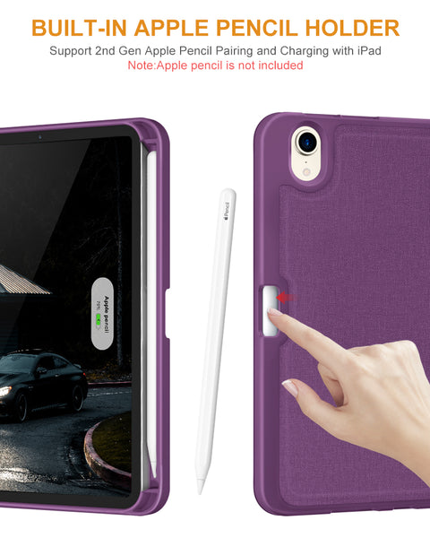 DTTO Case for iPad Mini 6th Gen 8.3 Inch 2021 with Pencil Holder, Multi - Angle Magnetic Standing Cover with TPU Back Shell [Auto Wake/Sleep], Black