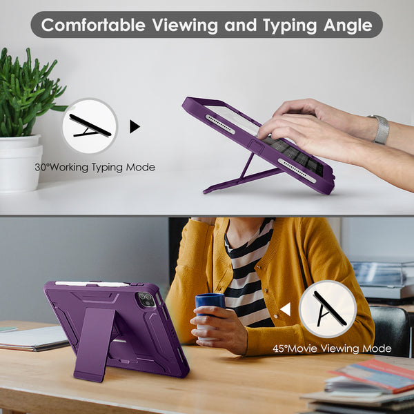 DTTO New iPad Pro 11 inch Case 2022(4th Gen)/2021(3rd Gen), [Screen Protector] Dual Layer Full Body Protection Cover with Pencil Holder, Also Fit iPad Pro 11’’ 2020&2018/iPad Air 5/Air 4 - Black