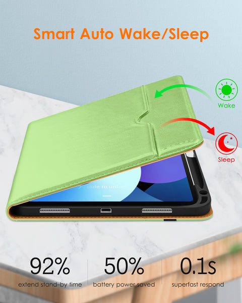 DTTO iPad Air 5th Generation Case (2022) / iPad Air 4th Generation Case (2020) 10.9 Inch, Premium Leather Business Folio Stand Cover with Pencil Holder [2nd Pencil Charging] for iPad Air 5/4, Brown