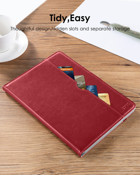 DTTO for iPad 9.7 Inch 5th/6th Generation 2018/2017 Case with Apple Pencil Holder, Premium Leather Folio Stand Cover Case for Apple iPad 9.7 inch, Also Fit iPad Pro 9.7/Air 2/Air - Black